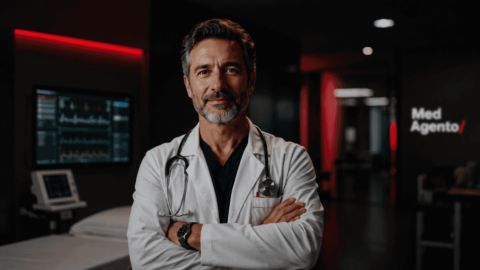 Doctor using MedAgento platform