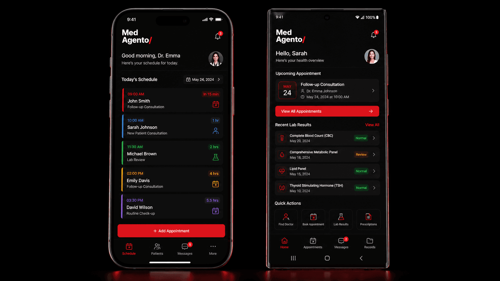 MedAgento mobile app on iOS and Android